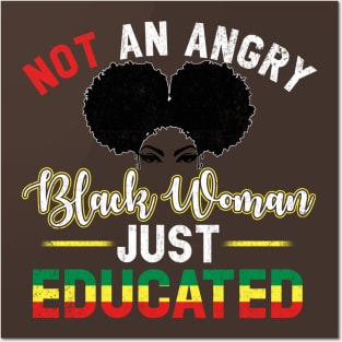 Educated Strong Black Woman Queen Melanin African American Posters and Art